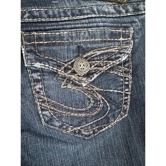 Silver Jeans Co. Suki Surplus Bootcut Jeans W29/L32 Distressed Design Dark Wash - Picture 6 of 7